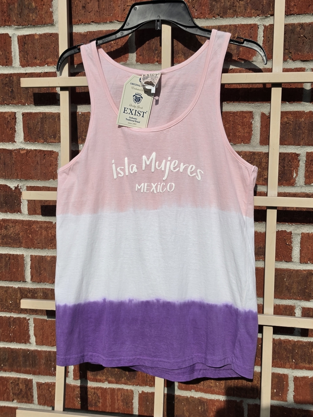 VACATION TEE "Isla Mujeres" Stripes Tank Top T-shirt Sz XL